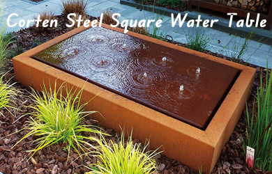 Corten steel square Water Tables